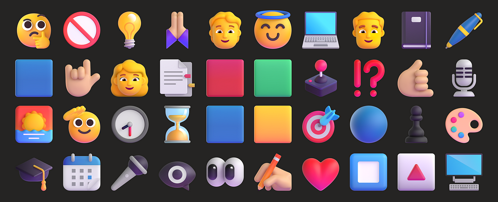 A group of emoji reactions as graphic relating to my internship
