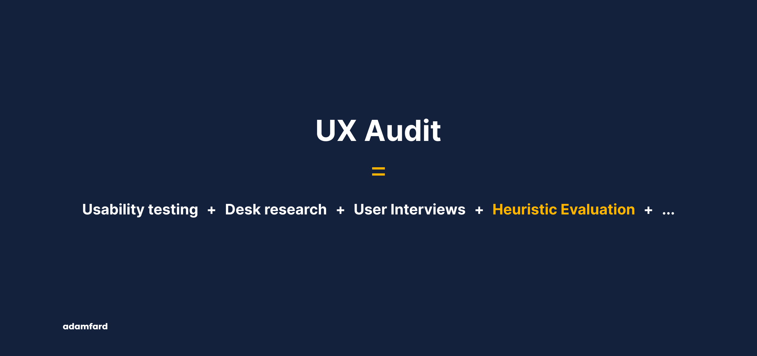 A UX Audit can integrate findings from usability testing, desk research, quantitative analysis, and user interviews