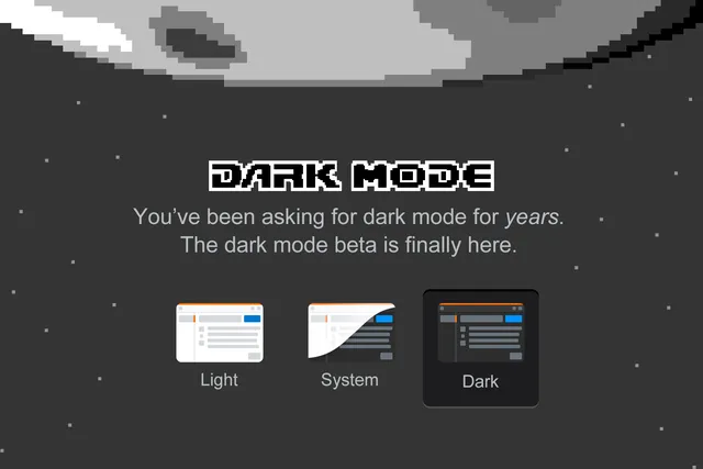 Dark mode in Stack Overflow.