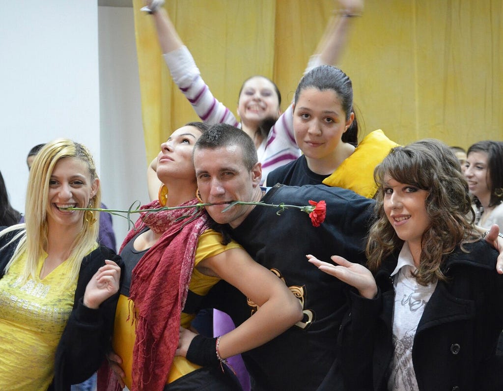 Behind the scenes at the Sofia Musical Theatre after the spectacle.